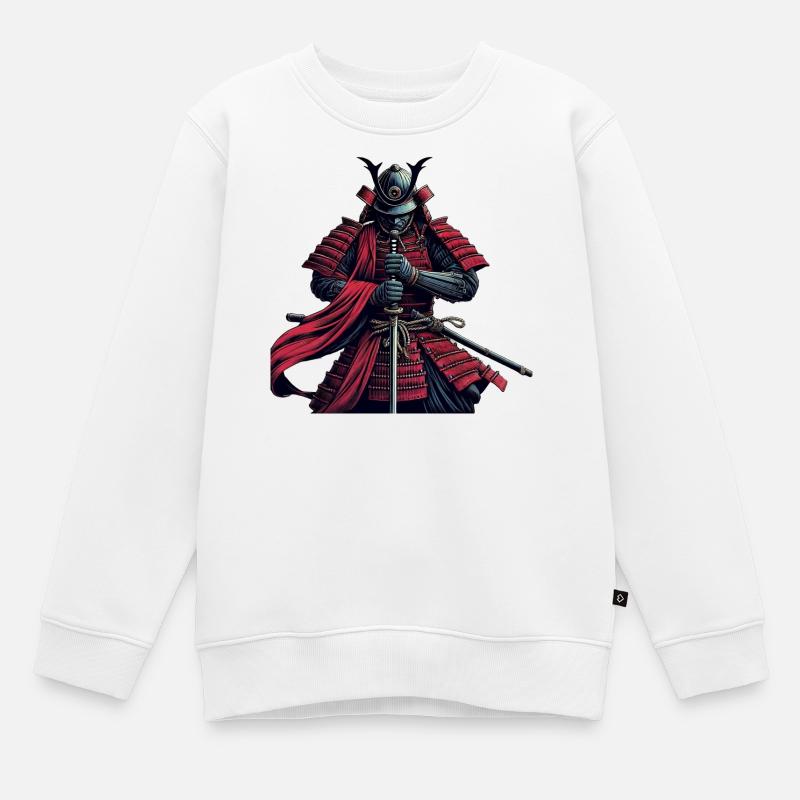 Bushido du guerrier samouraï - Sweat Premium enfant bio - blanc