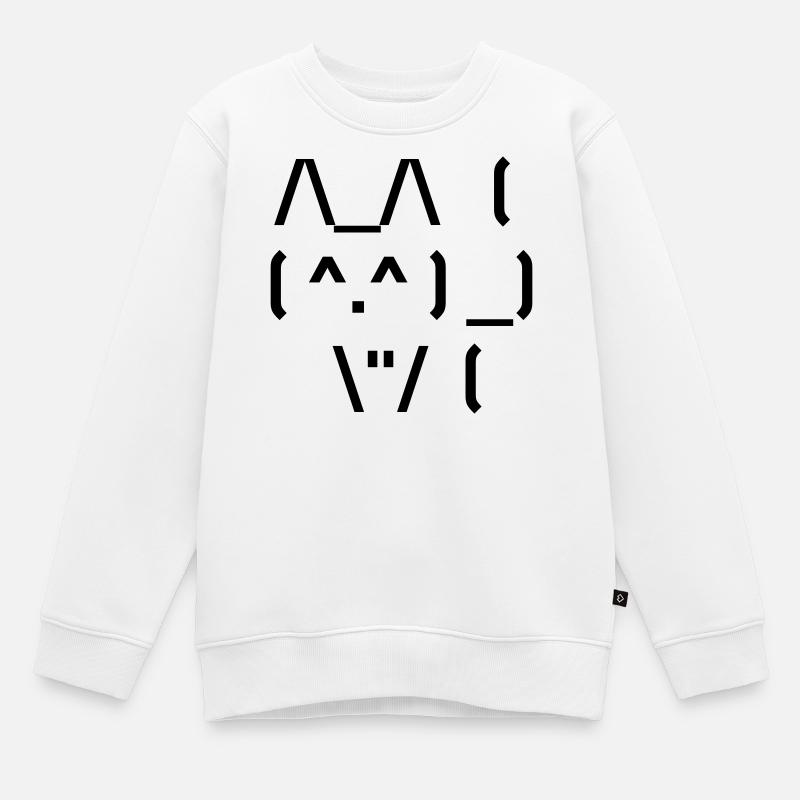 Chat mignon ASCII - Sweat Premium enfant bio - blanc