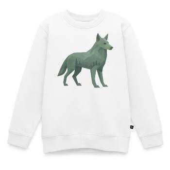 Geometrischer Wolf - Kinder Premium Organic Sweatshirt - Weiß - Vorne - AI Model Kid Male (0cm)