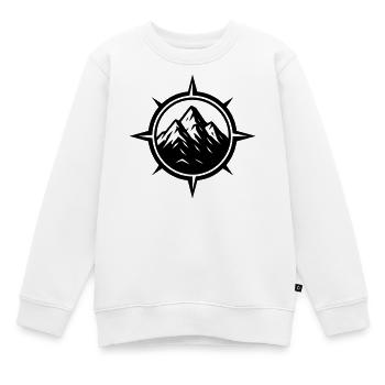 Kompass Berge - Kinder Premium Organic Sweatshirt - Weiß - Vorne - AI Model Kid Male (0cm)