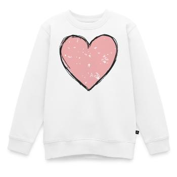 Cœur Rose Délicat - Sweat Premium enfant bio - blanc - Devant - AI Model Kid Male (0cm)