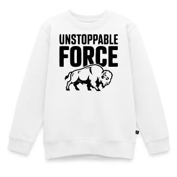 Unaufhaltsame Kraft - Kinder Premium Organic Sweatshirt - Weiß - Vorne - AI Model Kid Male (0cm)