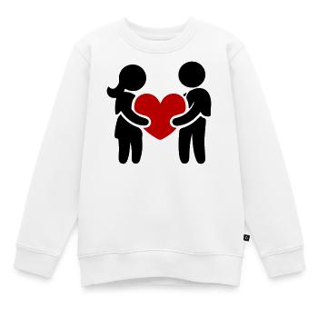 Couple amoureux - Sweat Premium enfant bio - blanc - Devant - AI Model Kid Male (0cm)