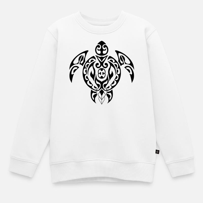 Turtle-3-Black - Kinder Premium Organic Sweatshirt - Weiß
