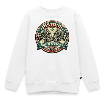 Vintage Piston Badge: Not Electrons - Sweat Premium enfant bio - blanc - Devant - AI Model Kid Male (0cm)