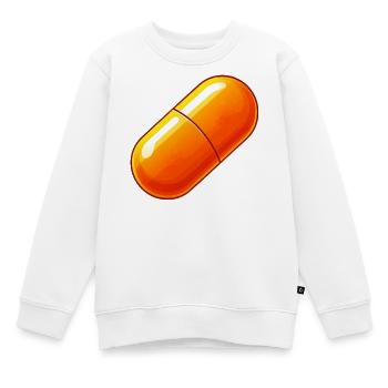 Bitcoin Orange Pille Bewusstseinserweiterung - Kinder Premium Organic Sweatshirt - Weiß - Vorne - AI Model Kid Male (0cm)