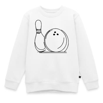 Bowlingkugel und Pin - Kinder Premium Organic Sweatshirt - Weiß - Vorne - AI Model Kid Male (0cm)