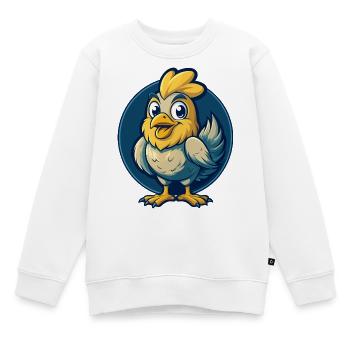 Chicken Kawaii Maskottchen-Cartoon-Clipart-Logo-Abzeichen - Kinder Premium Organic Sweatshirt - Weiß - Vorne - AI Model Kid Male (0cm)