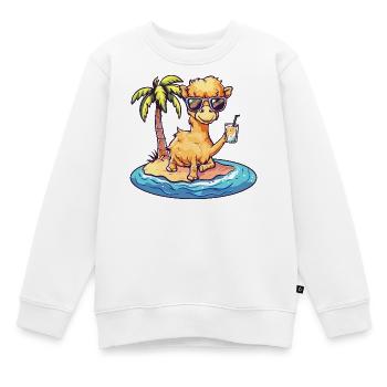 Kamel Sommer Palme - Kinder Premium Organic Sweatshirt - Weiß - Vorne - AI Model Kid Male (0cm)