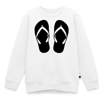 Flipflops_schwarz_Sommer_Strand_Urlaub_Geschenk - Kinder Premium Organic Sweatshirt - Weiß - Vorne - AI Model Kid Male (0cm)