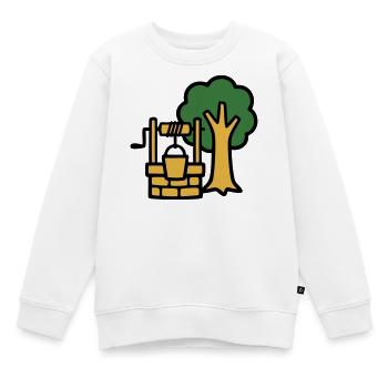 Draw Fountain Village Logo - Kids Premium Organic Sweatshirt - white - Front - AI Model Kid Male (0cm)