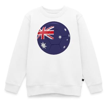 AUSTRALIENS FLAGGE AUF EINEM FUSSBALL - Kinder Premium Organic Sweatshirt - Weiß - Vorne - AI Model Kid Male (0cm)