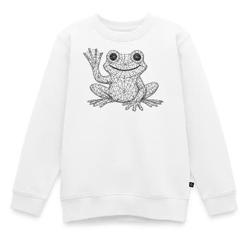 Spitzenfrosch Netzstück Design - Kinder Premium Organic Sweatshirt - Weiß - Vorne - AI Model Kid Male (0cm)