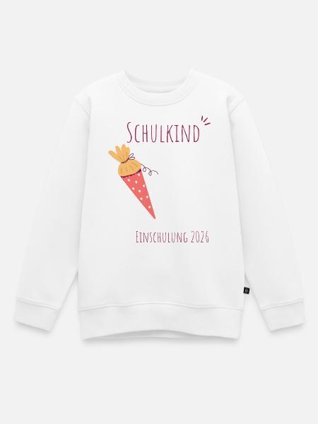 Schulkind Einschulung 2026 personalisierbar - Kinder Premium Organic Sweatshirt - Weiß