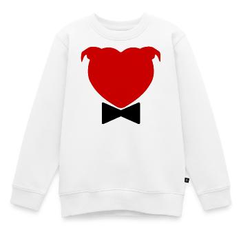 Herzkopf und Fliege – 029 - Kinder Premium Organic Sweatshirt - Weiß - Vorne - AI Model Kid Male (0cm)
