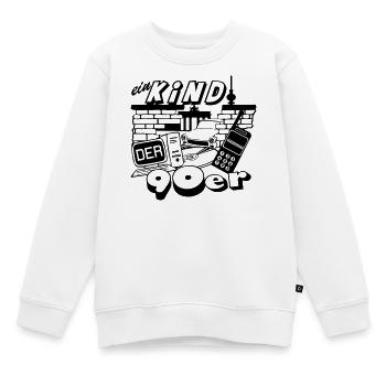 90er Party , Mottoparty , Mauerfall Edition (25) - Kinder Premium Organic Sweatshirt - Weiß - Vorne - AI Model Kid Male (0cm)