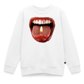 Date de naissance 1 - langue dents - Sweat Premium enfant bio - blanc - Devant - AI Model Kid Male (0cm)