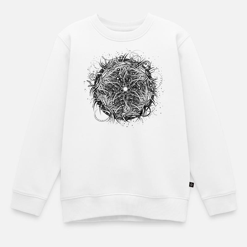 un élément floral - Sweat Premium enfant bio - blanc