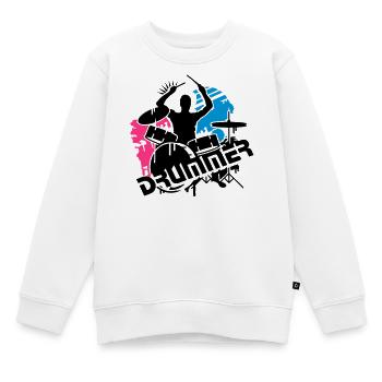 Ein Schlagzeuger und sein Schlagzeug - Kinder Premium Organic Sweatshirt - Weiß - Vorne - AI Model Kid Male (0cm)