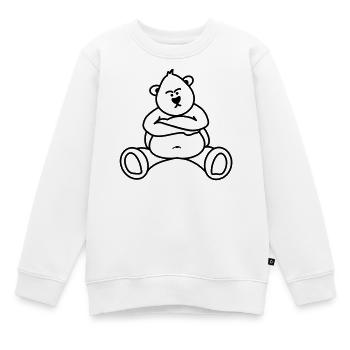 Offensé Ours / Ours [v1 1c] - Sweat Premium enfant bio - blanc - Devant - AI Model Kid Male (0cm)