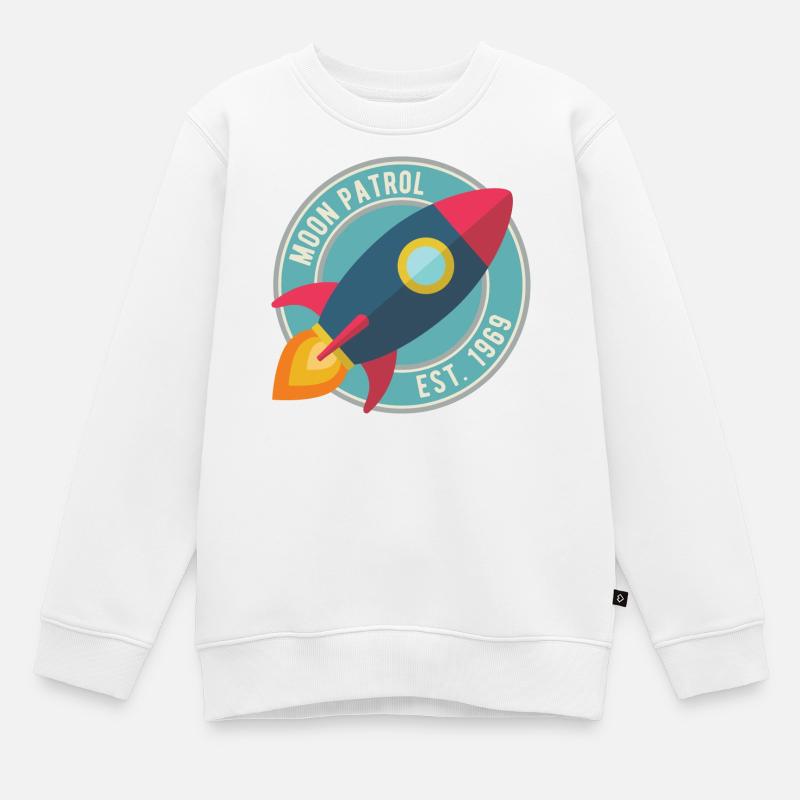 Fusée Moon Patrol Rocket - Sweat Premium enfant bio - blanc