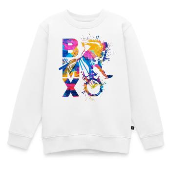 Vélo BMX | Pilote BMX | BMX coloré - Sweat Premium enfant bio - blanc - Devant - AI Model Kid Male (0cm)