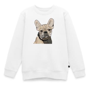 Français Bulldog - Sweat Premium enfant bio - blanc - Devant - AI Model Kid Male (0cm)