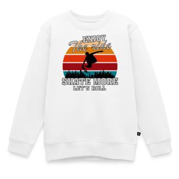 Urban Skateboarding: Schweben Sie über die Stadt - Kinder Premium Organic Sweatshirt - Weiß - Vorne - AI Model Kid Male (0cm)