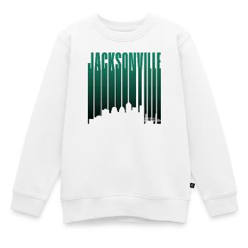Jacksonville Skyline Vertikale Typo - Kinder Premium Organic Sweatshirt - Weiß - Vorne - AI Model Kid Male (0cm)