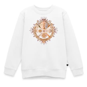 Amulette magique, symbole de l’arbre de vie doré - Sweat Premium enfant bio - blanc - Devant - AI Model Kid Male (0cm)