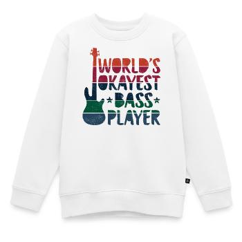 World’s okayest bass player - Kinder Premium Organic Sweatshirt - Weiß - Vorne - AI Model Kid Male (0cm)