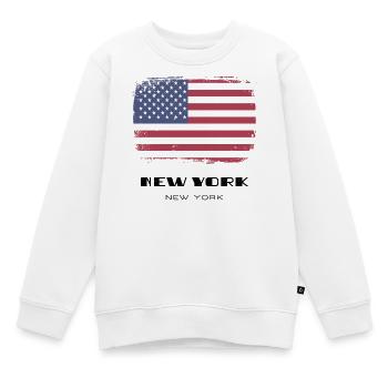 New York, New York, USA - Kinder Premium Organic Sweatshirt - Weiß - Vorne - AI Model Kid Male (0cm)