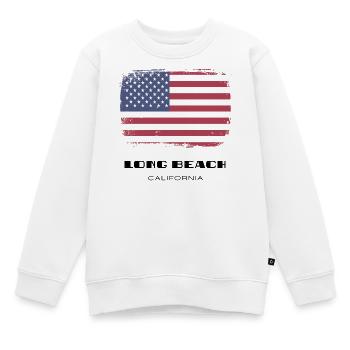 Long Beach, California, USA - Kinder Premium Organic Sweatshirt - Weiß - Vorne - AI Model Kid Male (0cm)