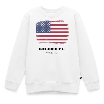 Richmond, Virginia, USA - Kinder Premium Organic Sweatshirt - Weiß - Vorne - AI Model Kid Male (0cm)