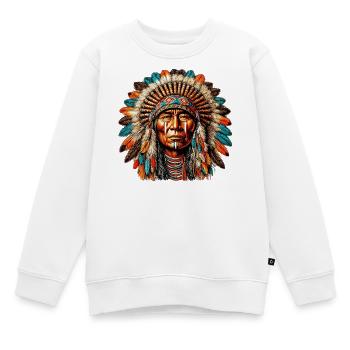 Amerikanisch Indianer Amerikanische Rote Haut - Kinder Premium Organic Sweatshirt - Weiß - Vorne - AI Model Kid Male (0cm)