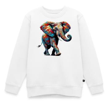 Éléphant - Sweat Premium enfant bio - blanc - Devant - AI Model Kid Male (0cm)