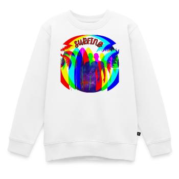 Surfer Silhouetten im Regenbogenfarben - Kinder Premium Organic Sweatshirt - Weiß - Vorne - AI Model Kid Male (0cm)