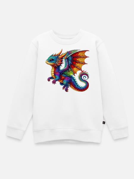Drache - Kinder Premium Organic Sweatshirt - Weiß