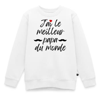 Ich habe den besten Vater der Welt - Kinder Premium Organic Sweatshirt - Weiß - Vorne - AI Model Kid Male (0cm)