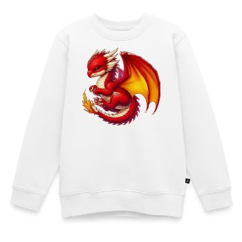 Drache - Kinder Premium Organic Sweatshirt - Weiß - Vorne - AI Model Kid Male (0cm)