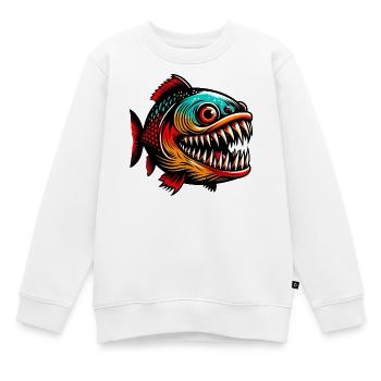 Piranha - Sweat Premium enfant bio - blanc - Devant - AI Model Kid Male (0cm)