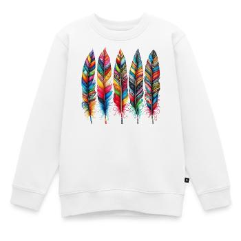 Feder - Kinder Premium Organic Sweatshirt - Weiß - Vorne - AI Model Kid Male (0cm)