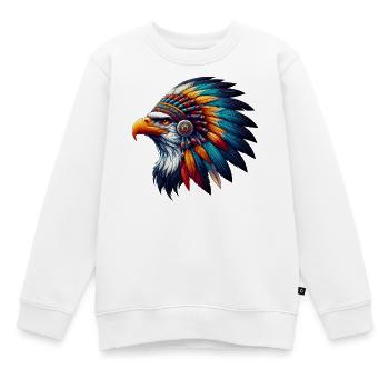Amerikanischer Indianer Adler Amerikanische Rothaut - Kinder Premium Organic Sweatshirt - Weiß - Vorne - AI Model Kid Male (0cm)