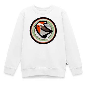 Robin de Noël - Sweat Premium enfant bio - blanc - Devant - AI Model Kid Male (0cm)