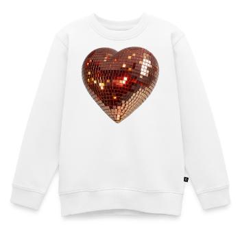 Heart of Disco, Diskokugel im Form eines Herzens - Kinder Premium Organic Sweatshirt - Weiß - Vorne - AI Model Kid Male (0cm)