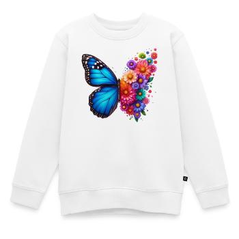 Bunter Schmetterling, von der Natur inspirierte Sommerstimmungen - Kinder Premium Organic Sweatshirt - Weiß - Vorne - AI Model Kid Male (0cm)