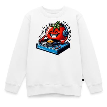 DJ Tomato auf den frischen Beats - Kinder Premium Organic Sweatshirt - Weiß - Vorne - AI Model Kid Male (0cm)