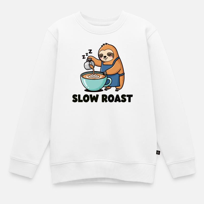 Fauler Latte - Kinder Premium Organic Sweatshirt - Weiß