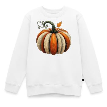 Bibliophile Kürbis Aus Büchern Herbst - Kinder Premium Organic Sweatshirt - Weiß - Vorne - AI Model Kid Male (0cm)