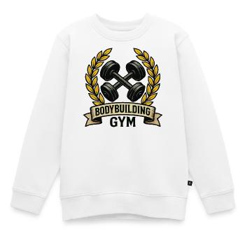 Krafttraining Gym Lorbeer Emblem - Kinder Premium Organic Sweatshirt - Weiß - Vorne - AI Model Kid Male (0cm)